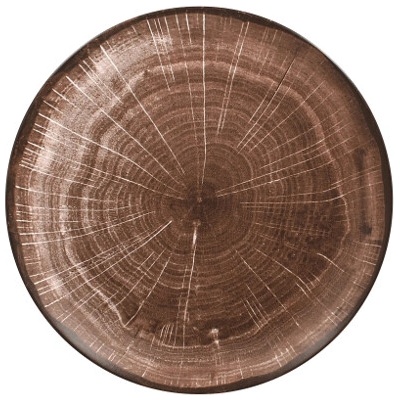 RAK Porcelain Woodart talíř mělký pr. 27 cm, tmavěhnědý