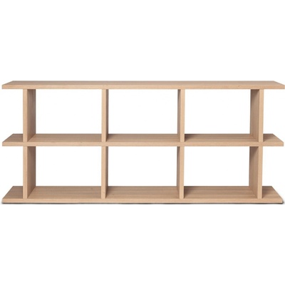 ferm LIVING Knižnica Kona Bookcase 3x2, Natural Oak Veneer – prírodná/dub
