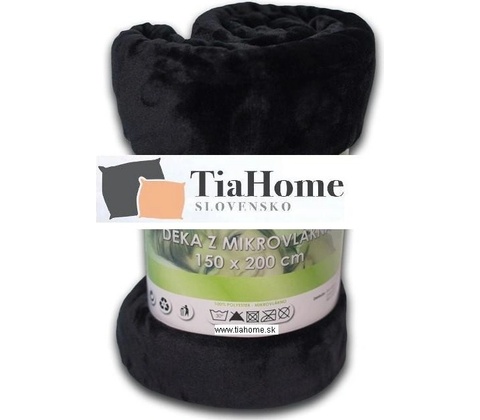TiaHome Deka čierna 150x200