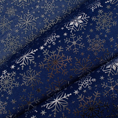 Takoy Dekoračná imitácia juty modrá so striebornými vločkami