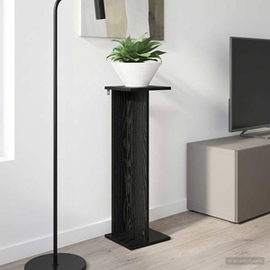 vidaXL Стойка за растения Черен дъб 25 x 25, 5 x 80, 5 см (899644)