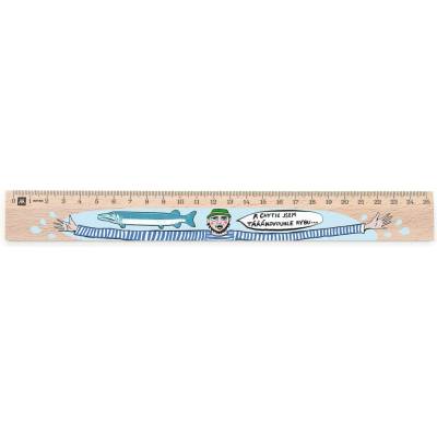 Metrie Didakt-M07 Dřevěné pravítko s potiskem Tááákovouhle rybu 25 cm