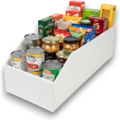 Prosperplast Úložný box plastový 20 x 50 x 16 cm do spíže i do skrine biely