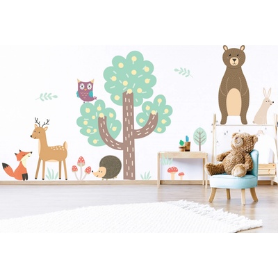 Nalepte.cz Strom do dětského pokoje samolepky na zeď arch, rozměry 100 x 91 cm