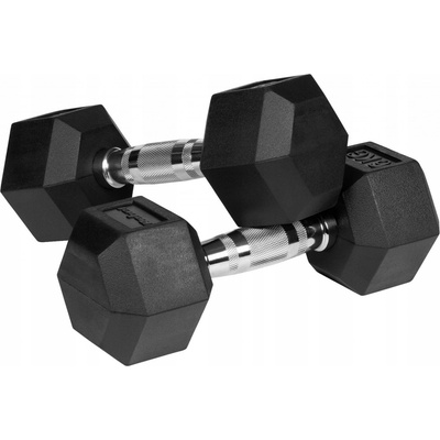 Rebel Pogumované litinové jednoručky HEX 2 x 6 kg