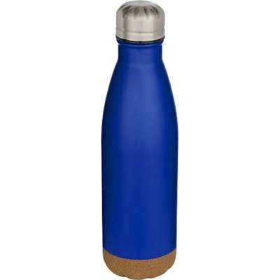 Cove dvojstenná vákuovo izolovaná nerezová fľaša s korkovými detailmi 500 ml Kráľovská modrá