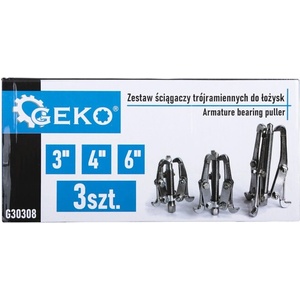 GEKO Комплект тризвен лев уред за сваляне на лагери 3 бр 61671 (g30308)