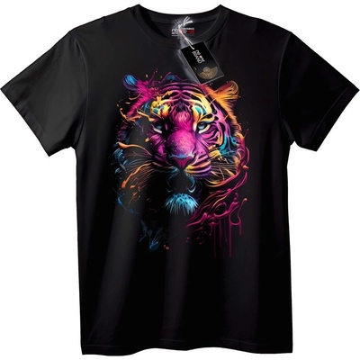 NOONEBRAND Тениска Неонов Тигър - 5XL, Black
