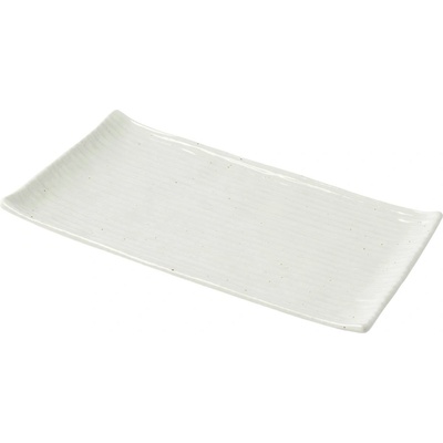MIJ Servírovací talíř CONTOUR 24 x 15 cm bílá keramika