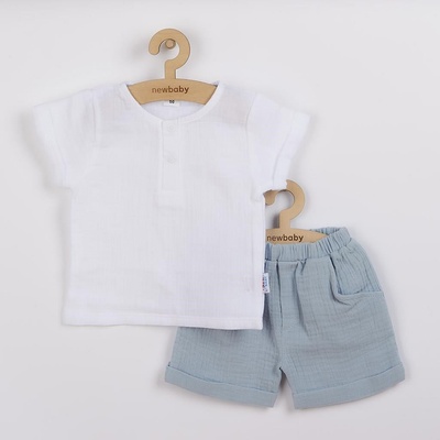New Baby Dojčenská mušelínová súpravička Summer Nature Collection tmavo modrá