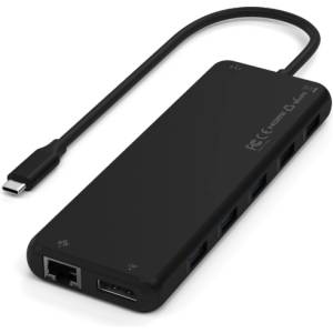 Satechi 13-in-1 USB-C Triple Display Multiport Adapter - Black (ST-P3D13K) - desktop