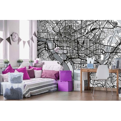 DIMEX ART Самозалепваща се флизелинова фототапета карта на вашингтон 375 x 250 см