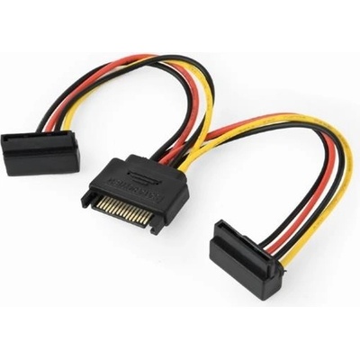 Kabel Gembird SATA napájecí na 2x SATA 90°, rozdvojka, 15cm