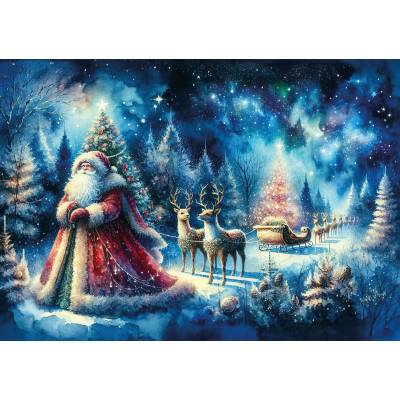 Art Puzzle - Puzzle Santa Under the Northen Lights - 260 piese