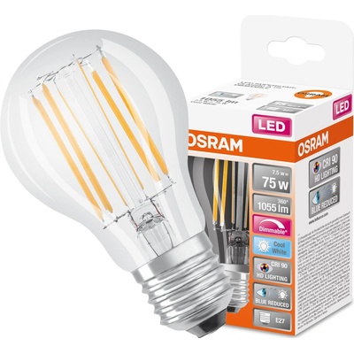 Osram LED žiarovka E27 A60 7,5W 75W 1055lm 4000K Neutrálne 300° CRI90 Stmievateľné vlákno SUPER STAR+