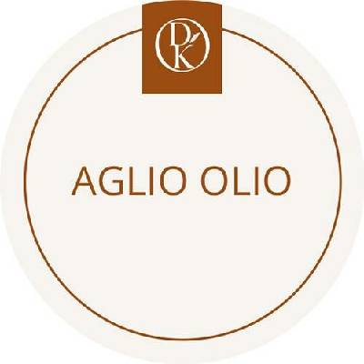 Davídkovo koření Etiketa Aglio olio e peperoncino béžová průměr 4,5 cm 1 ks