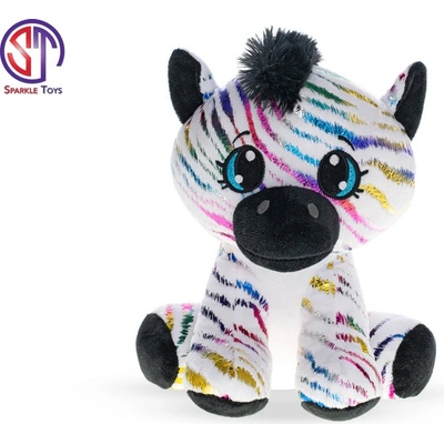 Mikro Trading Zebra Star Sparkle plyšová 16cm sediaca 0m+