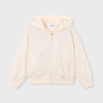 MAYORAL Суичер в Бежов цвят с цип и качулка за мини момиче Mayoral