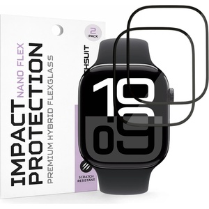 Techsuit Протектор за Apple Watch 10 / 11 46mm - Nano Flex (2 pack) - Techsuit - Черен