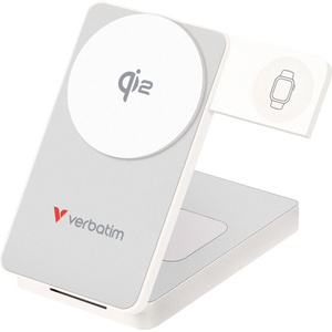 Verbatim Външна батерия Verbatim Foldable 3-in-1 Qi2 Magnetic Wireless Power Bank 10000 mAh White (32296) - pimpmypc