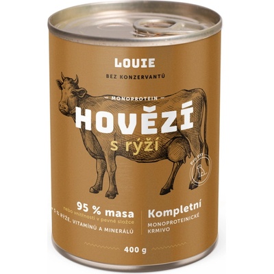 Louie Dog Hovězí & vepřové s rýží 400 g
