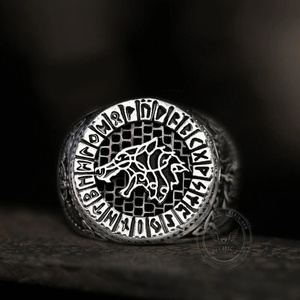 NNM пръстен Fenrir Wolf Amulet Signet Viking - 29248178