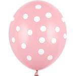Party Deco Латексови Балони Пастел Бебешко Розово на Точки 30см (sb14p-223-081jw)