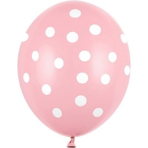 Party Deco Латексови Балони Пастел Бебешко Розово на Точки 30см (sb14p-223-081jw)