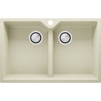 Твоят Стил Бежова кухненска гранитна мивка с две корита Мадрид 80 Twin 780х500