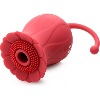 Image 1 of Bloomgasm Royalty Rose Textured Suction Clit Stimulator Red