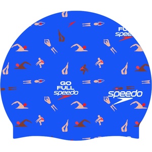 Speedo slogan printed cap swimmers син