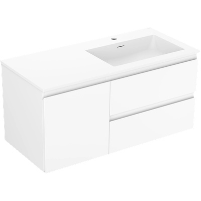 Mexen Orio шкаф за баня 100 см с мивка Otis дясно, 2S, 1D, бял мат - 91A13-10047-3-BBFFF01-W18P01 (91A13-10047-3-BBFFF01-W18P01)