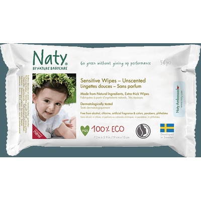 Naty Nature Babycare vlhčené ubrousky bez vůně pro citlivou pokožku 56 ks