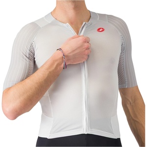 Castelli Мъжки скин за колоездене Castelli Free Sanremo Tri Suit S/S Cycling skinsuit - White / Black (002-3392-0312)