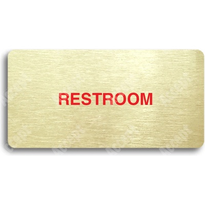 ACCEPT Piktogram RESTROOM - zlatá tabulka - barevný tisk bez rámečku