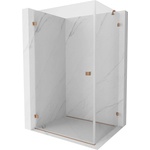 Mexen Lunar-B лява откриваща душ кабина 90 x 80 см, прозрачна, матирана мед - 832-090-080-65-00-L (832-090-080-65-00-L)