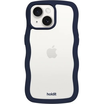 Holdit Гръб Holdit Wavy за iPhone 16e/15/14/13 - Midnight Blue/Transparent
