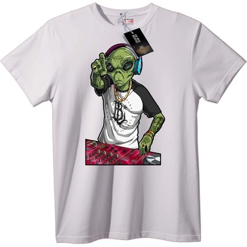 NOONEBRAND Тениска с Алиен DJ - 5XL, White