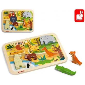 Image 1 of Janod - Дървен забавен пъзел - Зоопарк (J07022)