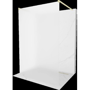 Mexen Kioto свободностояща душ стена 100 x 200 cm, матирано 8 mm, злато четкано - 800-100-002-55-30 (800-100-002-55-30)