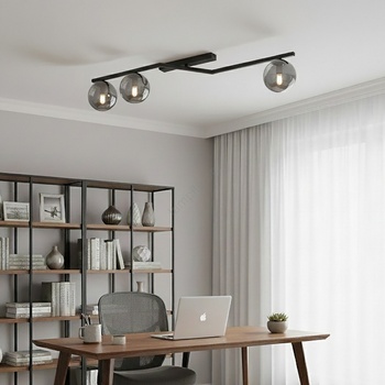 Emibig Таванно осветително тяло NATON 3xE14/10W/230V черно/опушено (EB0225)