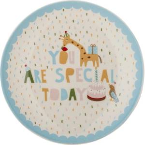 Bloomingville Mini Светлосиня/кремава глинена детска чиния ø 16 cm Celebrate - Bloomingville Mini (82063092)