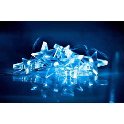 SOLIGHT LED vianočná reťaz hviezdy 1,5m 10x LED 2x AA modré svetlo 1V52-B