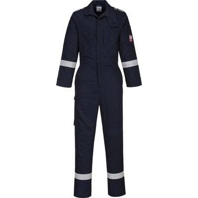 Portwest bizflame plus lightweight fr502 / Огнеупорен отразяващ еластичен гащеризон, антистатичен - тъмносин s (fr502nars)