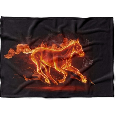 Impar fleece deka Plamenný kůň Podšití beránkem NE 200x140