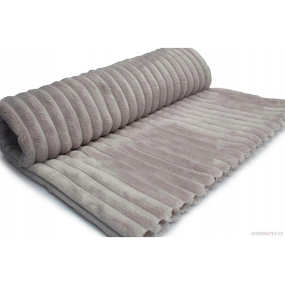 Látka mínky proužky, 300 g/m², šíře 160 cm, metráž, světle šedá