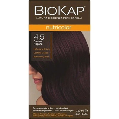 Biokap NutriColor barva na vlasy Mahagonová hnědá 4.5