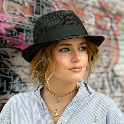 Krumlovanka crushable letní klobouk trilby MaS-10285926 černý