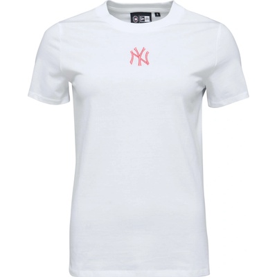 New Era NEW YORK YANKEES MLB MIDI LEAGUE ESSENTIAL T SHIRT biela ružová