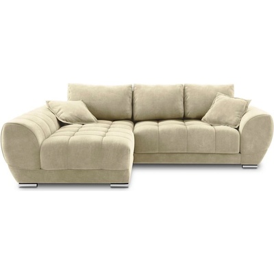 Windsor & Co Бежов ъглов разтегателен диван с кадифена тапицерия , ляв ъгъл Nuage - Windsor & Co Sofas (WIN_LCF_46_F1_NUAGE7)